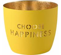 Giftcompany Geschenke Vertriebsgesellschaft mbH Madras Photophore M Choose happiness jaune/or 8,5cm