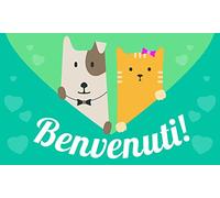 GIFTCOMPANYITALY OGGETTI IDEE DESIGN Gift Company bienvenus Chat BAU Paillasson, Coco, coloré, 75 x 2 x 45 cm