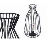 GIFTDECOR Lampara Forja con Bombilla Forma Abombado Negro