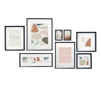 Giftdecor Set 8 Porte-photos Mural Passe-partout Noir 52x12x9 cm Orientation Horizontale + Verticale (Set de 4)
