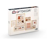 GIFTDECOR Set de 4 Cadres Photo Muraux Naturel