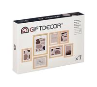 GIFTDECOR Set de 7 cadres photo muraux Naturel