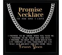 Gifted Happiness Collier de promesse pour homme en acier inoxydable avec carte à message - Cadeau d'anniversaire sentimental dans une boîte cadeau