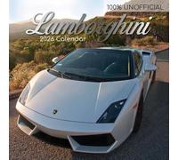 Gifted Stationery Co, Lamborghini Calendrier mural 2026, 30,5 x 30,5 cm, calendrier de 16 mois avec reliure agrafée
