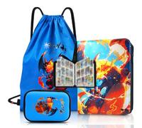 Giftello classeur Carte Pokemon 900 Pochettes - Cahier Carte Pokemon - Livre Cartes carnet Album à Collectionner - Sac à Cordon en Polyester - étui Boite de Rangement pour Cartes