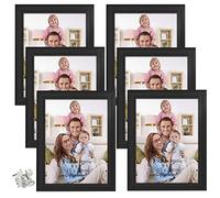Giftgarden Cadre photo 15x20 cm Lot de 6, Cadre Photo Noir en Bois Composite sans Passe-Partout au Design Simple
