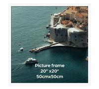 Giftgarden Cadre Photo 50x50 cm Blanc Moderne, Cadre Carré PVC Élégant, Pour Photos, Posters, Documents - Adapté Pour Montage Mural Uniuement, Léger Et Sûr