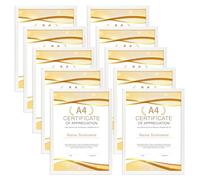 Giftgarden Ensemble de 10 Cadres A4 Blanc, Cadre photo A4 Convenant pour 21x29,7 cm Certificat Document et Photo, Pouvant décorer le bureau ou le salon