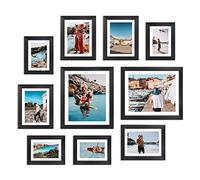 Giftgarden Lot de 10 cadres photo pour photos de tailles multiples, deux de 20 x 25 cm, quatre de 10 x 15 cm, quatre de 12,7 x 17,8 cm