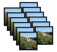 Giftgarden Lot de 12 Cadre 20x20 cm Noir, Cadres Photo Carré 20x20, Pour Protéger et Afficher des Photos, Diplômes - Accrochage Mural ou Décoration de Table