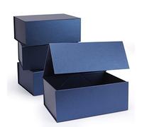 Giftgarden Lot de 4 boîtes cadeaux bleues 24,1 x 17,8 x 10,2 cm