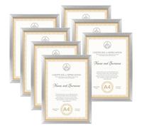 Giftgarden Lot de 7 Cadre A4 21x29,7 cm Argenté - Cadre Photo A4 Pour Documents, Certificats, Diplômes, Utilisable en Suspension ou Sur Table