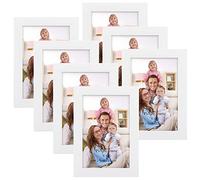 Giftgarden Lot de 7 Cadre Photo 10x15 cm, Cadre Multi Photo Blanc Moderne pour Affichage Mural ou de Table