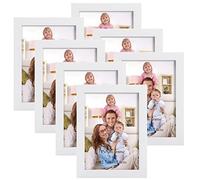 Giftgarden Lot de 7 Cadre Photo 13x18 cm, Cadre Multi Photo Blanc Moderne avec Verre pour Affichage Mural ou de Table