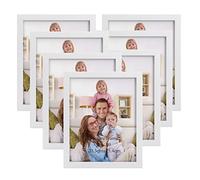Giftgarden Lot de 7 Cadre Photo 20x25 cm, Cadre Multi Photo Blanc Moderne avec Verre pour Affichage Mural ou de Table