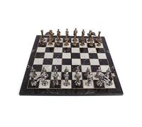 GiftHome Jeu d'échecs Mythologic Pegasus en métal pour adultes, pièces faites à la main et design en marbre en bois King 9,5 cm