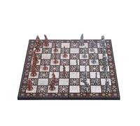 GiftHome Ottomane vs Byzantine Figurines d'échecs en métal pour adulte, pièces faites à la main et design mosaïque en bois King 7,95 cm