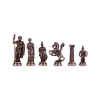 GiftHome (Pièces d'échecs uniquement) - Figurines historiques de Rome en cuivre antique faites à la main - Pièces d'échecs en métal de grande taille 10,9 cm (planche non incluse)