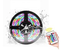 Giftik Bande lumineuse LED étanche avec télécommande à 24 touches, 16 couleurs SMD 5050 multicolores, lumières LED RVB USB à changement de couleur pour cuisine, bureau, plafond, chambre, TV, fête (3