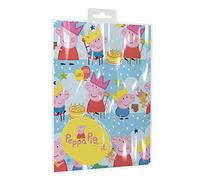 Giftmaker Peppa & George Pig Lot de 2 feuilles de papier cadeau d'anniversaire avec 2 feuilles et 2 étiquettes