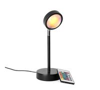 GIFTMARKET - Lampe sunset noire avec 16 couleurs réglables. Effet coucher de soleil et lumière LED relaxante. Lampe décorative et idée cadeau avec câble USB. Dimensions : 26,5 cm x 10 cm