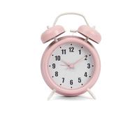 GIFTMARKET - Réveil Analogique Silencieux à Double Cloche, Rose, Avec Veilleuse, Sans Tic-Tac, Alarme Bruyante 11,7 cm x 16 cm