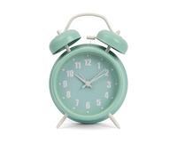 GIFTMARKET - Réveil analogique Silencieux. Réveil à Double Cloche, Vert, avec veilleuse,sans tic-tac. Alarme bruyante 11,7 cm x 16 cm