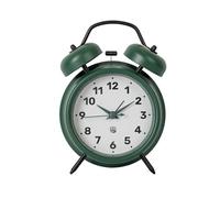 GIFTMARKET - Réveil analogique Silencieux Vert foncé avec Double Cloche et lumière Nocturne. Réveil de Chevet rétro sans tic-tac. Horloge 11,7 x 16 cm Parfaite pour la Maison ou comme idée Cadeau.