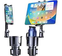 Giftorld Support de téléphone portable 2 en 1 pour tasse, porte-gobelet de voiture avec long bras réglable, rotatif à 360 °, compatible avec tablette, tous les smartphones