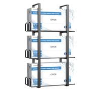 Giftormous Distributeur de gants pour montage mural, support jetable en latex noir pour laboratoire, triple boîte en caoutchouc, porte-mouchoirs pour cuisine et garage