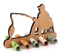 Giftota - Cadeau d'anniversaire original en bois - Argent pour les pêcheurs - Idée cadeau pêcheur