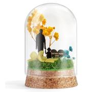 Giftota Cadeau de fête des pères, cadeau d'anniversaire, fleurs éternelles dans un verre avec boîte cadeau, cadeau de fête des pères pour papa, cadeaux faits à la main