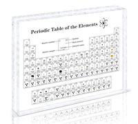 Giftota - Mise à niveau du Tableau périodique des éléments Chimiques (21 x 14 x 2,7 cm) - Acryl Periodic Table Of 83 Elements - Table périodique éléments réels - Cadeau de Chimie pour étudiants