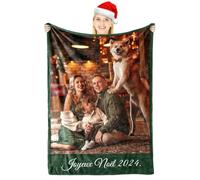 Giftove Cadeau Femme Personnalisé - Plaid Personnalisé Photo - Idee Cadeau pour Couple Copain Copine de Noel Saint Valentin Anniversaire - Cadeaux Noël Femme Original - Couverture Personnalisée