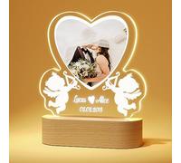 Giftove Cadeau Personnalisé Couple - Lampe Cadre Photo en Verre - Cadeau de Saint Valentin pour Femme Homme Copine Copain Original -Idées Cadeaux pour ST Valentin Anniversaire