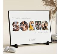Giftove Idee Cadeau Anniversaire Personnalisés pour Grande Soeur/Petite Soeur/Meilleure Amie Femme, Original Noël, Cadre Photo Bois avec Photos et Texte