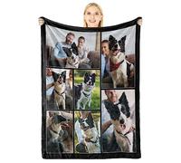 Giftove Idee Cadeau Femme Noel, Plaid Personnalisé avec Photo, Cadeau Personnalisé pour Couple Copine Copain Soeur Homme et Amie de Noël,St Valentin,Anniversaire, Couverture Personnalisée, Plaid Noel