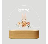 Giftove Veilleuse Bébé Personnalisé avec Prénom & Date, Cadeau Naissance Fille et Garçon, Cadeau Bapteme Nouveau né, Lampe bebe Lampe Chevet Enfant