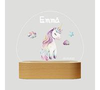 Giftove Veilleuse Bébé Personnalisé avec Prénom & Date, Cadeau Naissance Fille Original, Cadeau Fille de Bapteme/Nouveau né, Lampe Bebe Personnalisé Lampe Chevet Enfant, Deco Chambre Bebe Fille