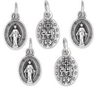 Gifts Catholic, Inc. Lot de 5 médailles miraculeuses/latines oxydées 1,27 cm, Argent, Pas de gemme