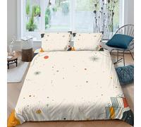 Gifts-Decoration Linge de Lit Microfibre Hypoallergique 3 pièces 3D Effet Confortable Minimalist-Art-Style Parure de Lit avec 2 Taies d'oreiller Hypoallergique for Chambre Adulte Single（140x200cm）