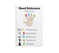 Gifts for Good Listeners, Appreciation Art Print, Unique Wall Decor for Friend, Therapist, Office(Framed,08x12inch(20x30cm))