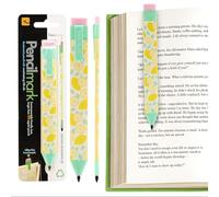 Gifts for Readers & Writers Pencilmark Marque-page 2 en 1 Citron, 3,8 mm Crayon Marque-pages pour lire et écrire, Marque-pages Accessoires de livres, Marque-pages Graphite Crayons avec gomme