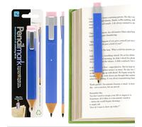 Gifts for Readers & Writers Pencilmark Marque-page bleu 2 en 1, crayon de 3,8 mm, marque-pages pour lire et écrire, marque-page accessoires, marque-pages graphite avec gomme