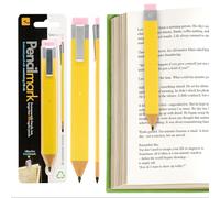 Gifts for Readers & Writers Pencilmark Marque-page jaune 2 en 1, crayon de 3,8 mm, marque-pages pour lire et écrire, marque-page accessoires, marque-pages graphite avec gomme