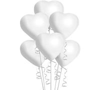 Gifts Shatchi-413 Lot de 25 ballons en forme de cœur Blanc