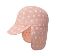 Gifts Treat Chapeau de Soleil pour Bébés Filles 100% Coton,Chapeau de Plage pour bébé avec Protection de la Nuque,Essentiels de Plage d'été pour bébé,Points Roses,6-12 Mois
