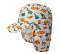 Gifts Treat Chapeau de Soleil pour garçon 100% Coton,Chapeau de Plage pour bébé avec Protection de la Nuque,Essentiels de Plage d'été pour bébé,Dinosaure,1-3 Ans