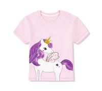 Gifts Treat T-Shirt d'été à Manches Courtes en Coton pour Petite Fille de 2 à 7 Ans