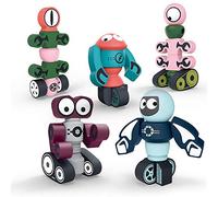 Gifts2U Robots Magnétiques Jouet Enfant Blocs de Construction Magnétiques Magnetic Tiles Montessori Educatif Jeux Cadeaux avec Boîte de Rangement pour Enfants à Partir de 3 4 5 6 7 8 Ans